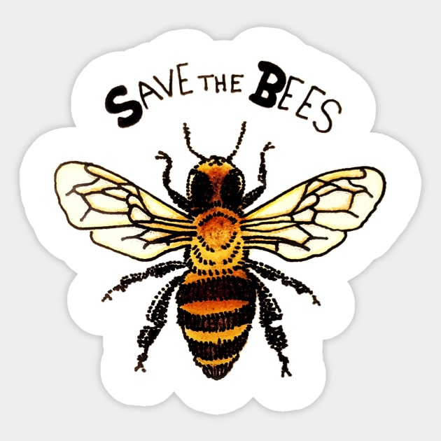 Save The Bees 003 Sticker by Lisamariesumner